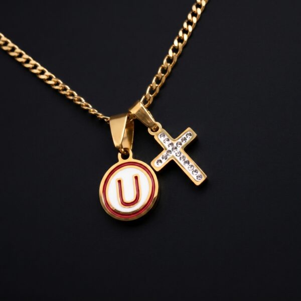 Collar Mujer Color + Cruz con Piedras