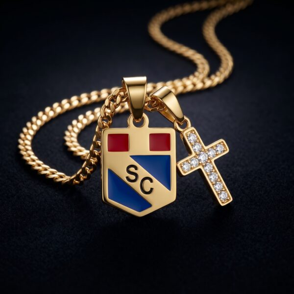 Collar Mujer Sporting Cristal + Cruz Dorado