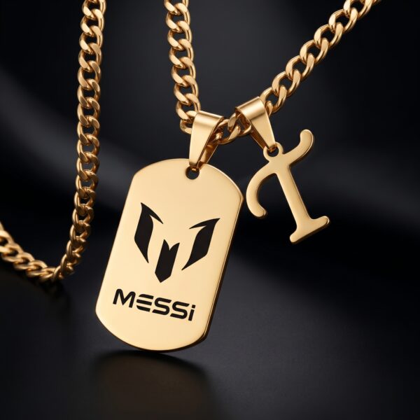 Collar Placa Messi + Inicial