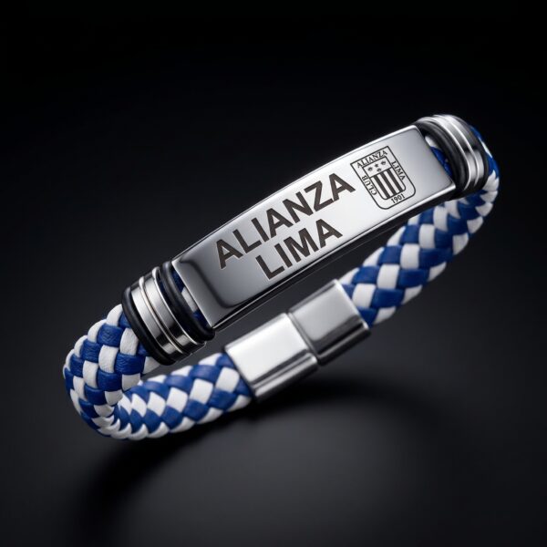 Pulsera Alianza Lima trenzado Azul y blanco
